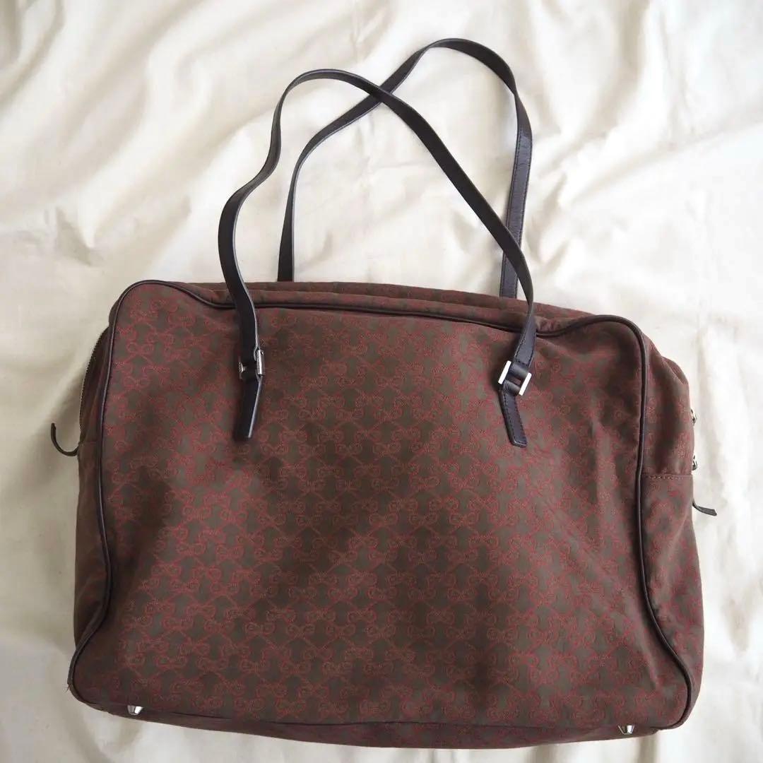 ANYA HINDMARCH リボン柄モノグラム　ボストンバッグ