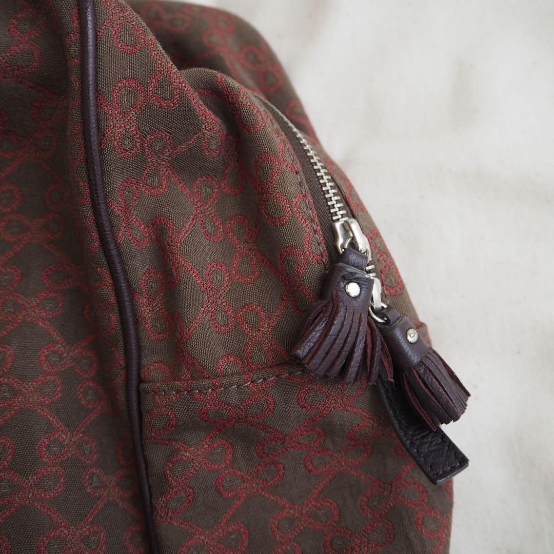 ANYA HINDMARCH リボン柄モノグラム　ボストンバッグ