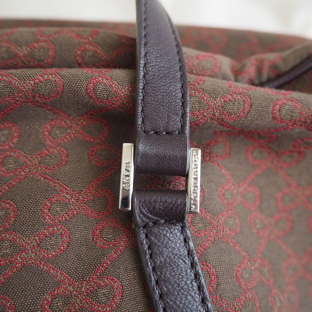ANYA HINDMARCH リボン柄モノグラム　ボストンバッグ