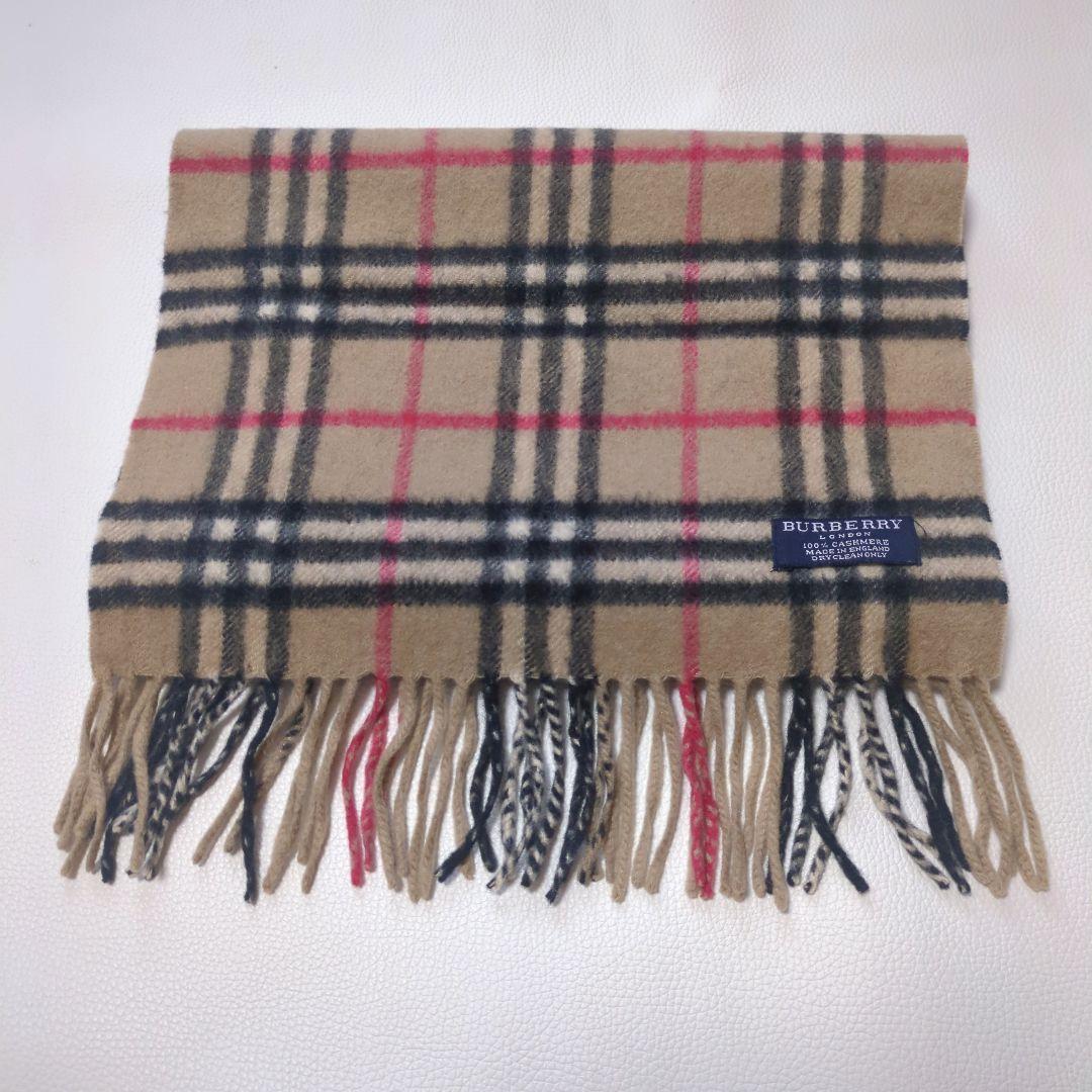 ハムレット様 BURBERRY マフラー ノバチェック カシミヤ100% 英国製
