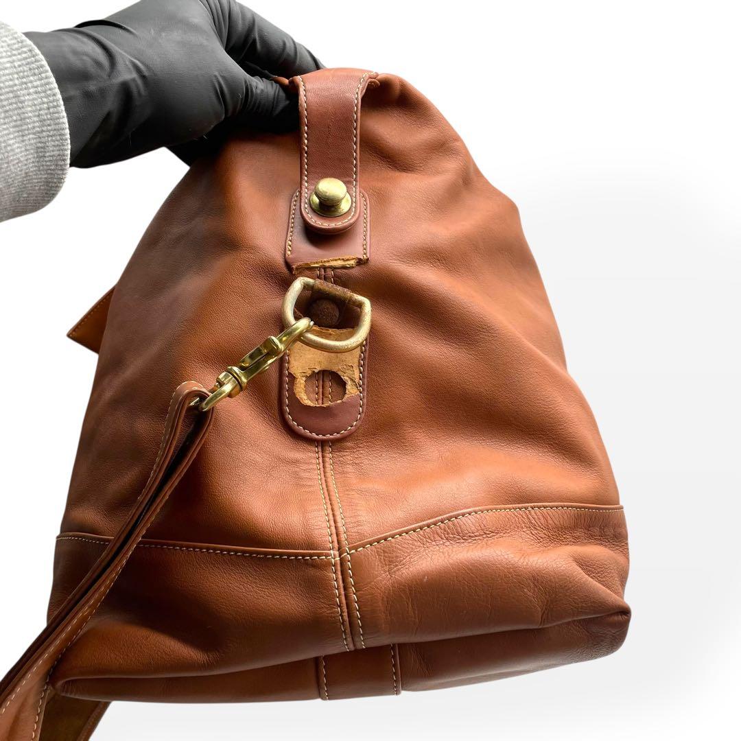 良品　COACH オールドコーチ 2wayボストンバッグ ブラック ブラウン