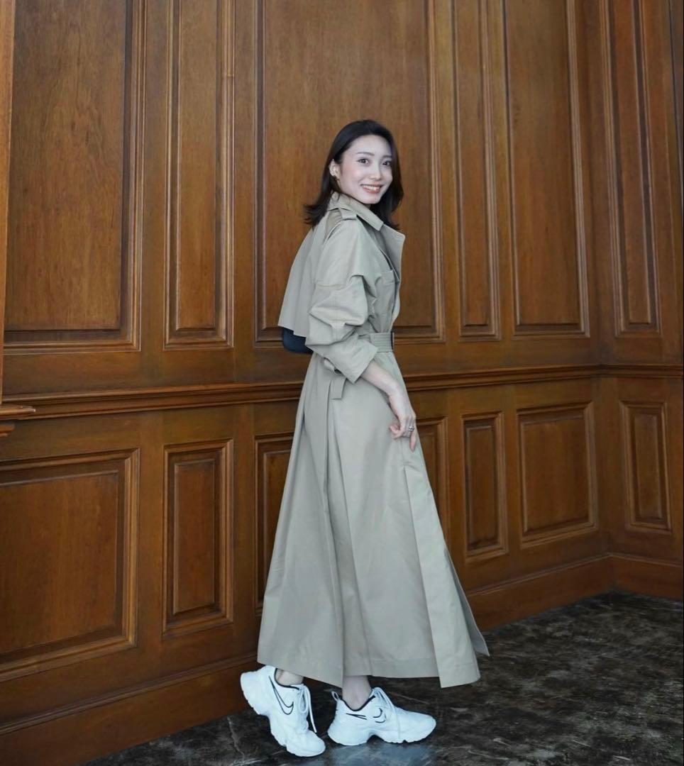 （laubeblanc） Belted Flare Trench coat