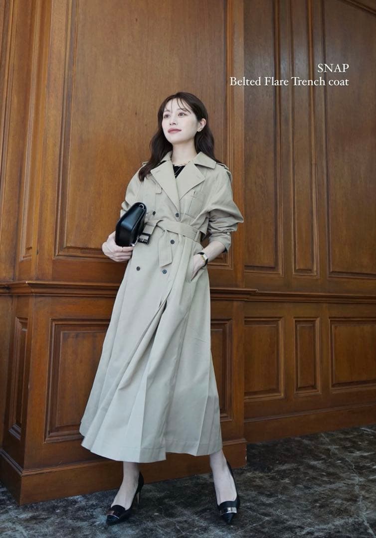 （laubeblanc） Belted Flare Trench coat