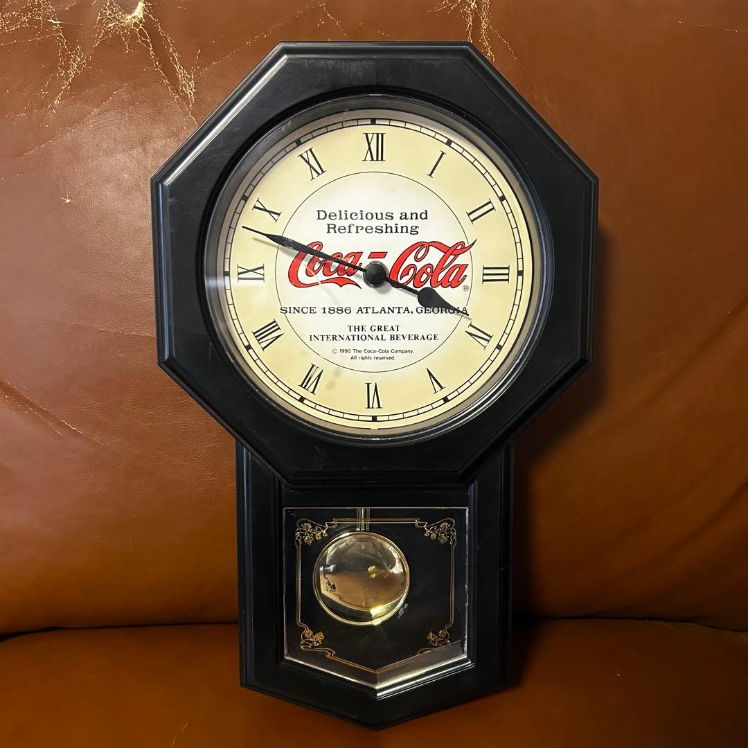 アンティーク 90s Coca-Cola コカコーラ 八角形掛時計 振り子時計