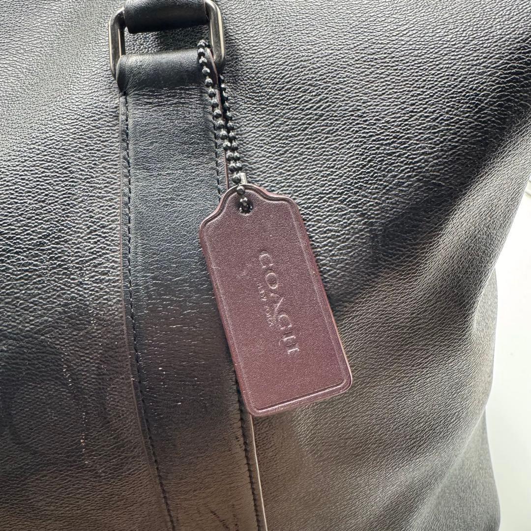 美品✨コーチ ボストンバッグ トレッカー 2way シグネチャー レザー 黒