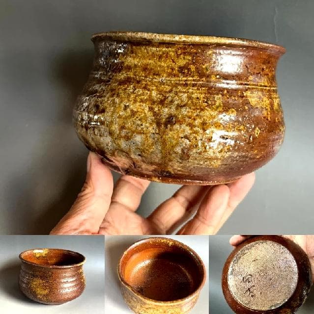 建水■備前焼き 陶古 歪み建水 お茶道具 古美術 時代物 骨董品■