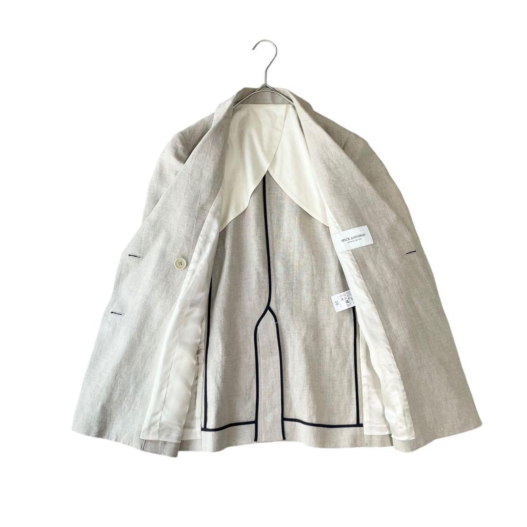 ほぼ未使用✨スピックアンドスパン リネンダブルブレストジャケット ベージュ 36