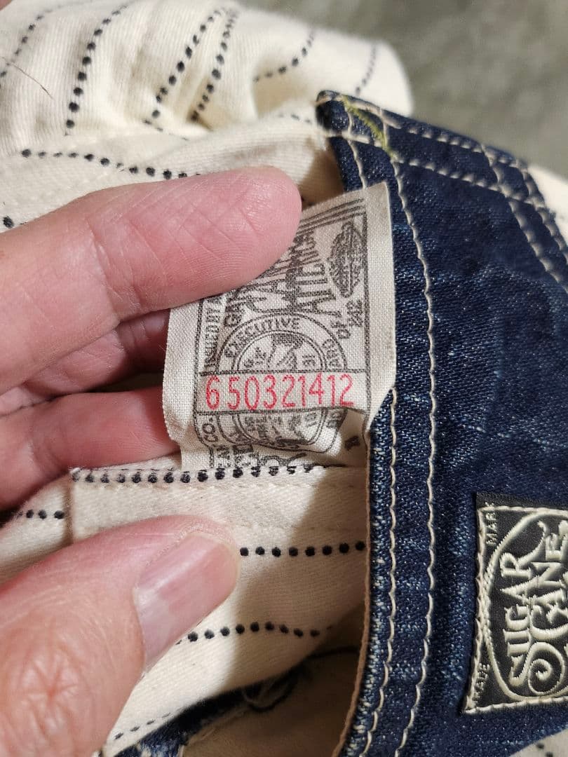 sugar cane ストライプカバーオール (size ３８)M