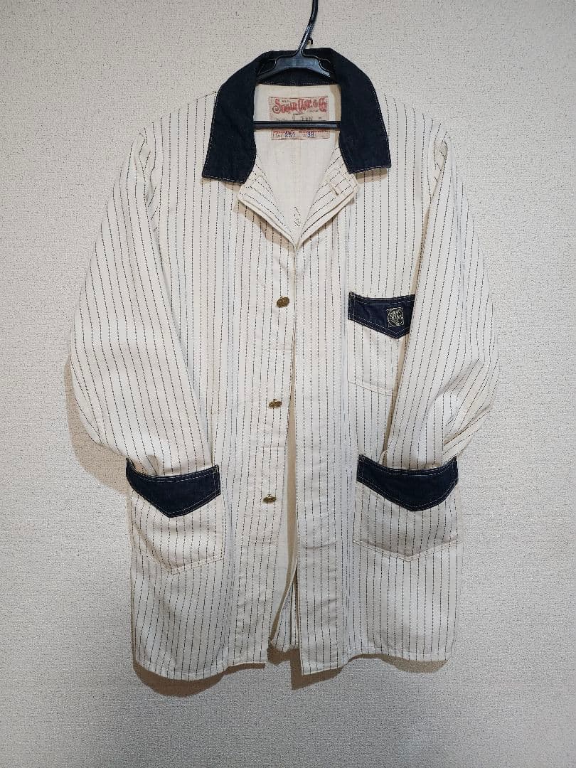 sugar cane ストライプカバーオール (size ３８)M