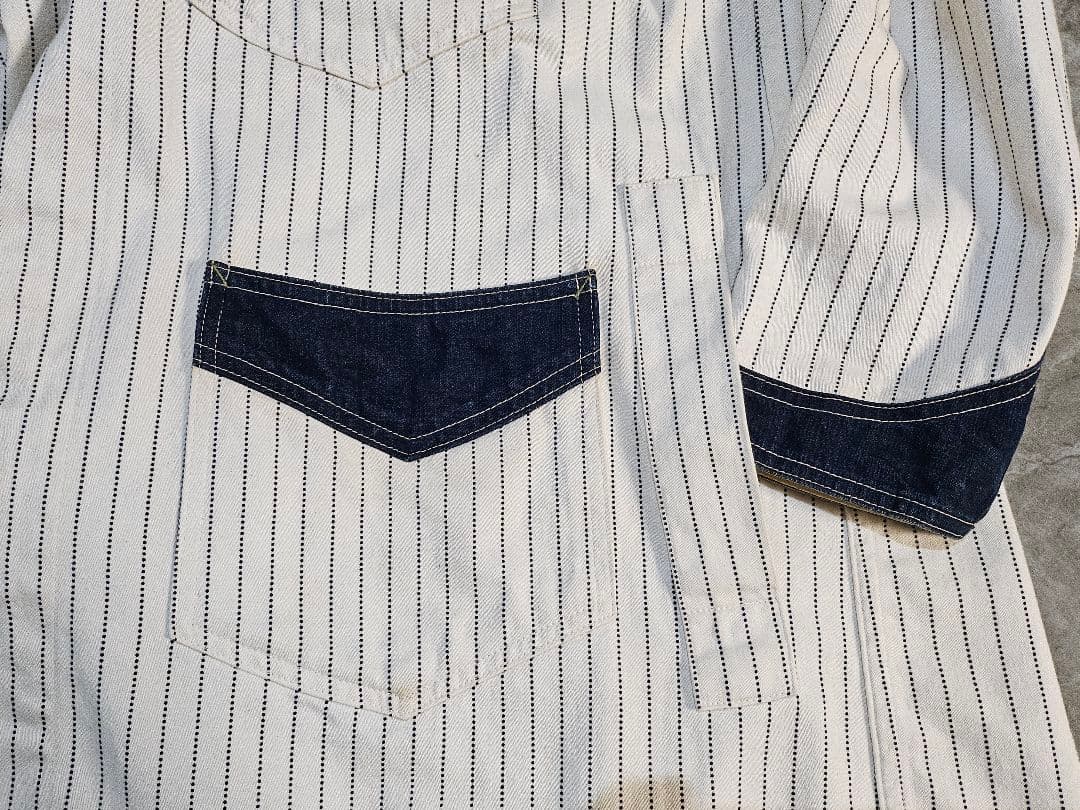 sugar cane ストライプカバーオール (size ３８)M