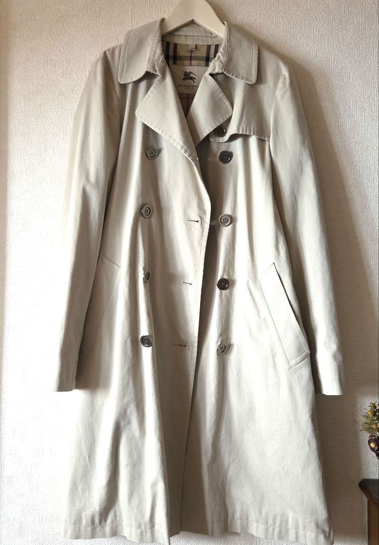 BURBERRYバーバリーロンドン☆ノバチェック ベルト付トレンチコート 銀釦