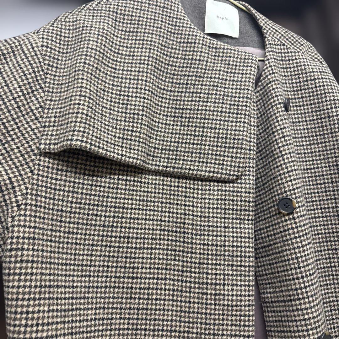 【翌日発送可能】Eaphi no collarチェックコート　エフィ