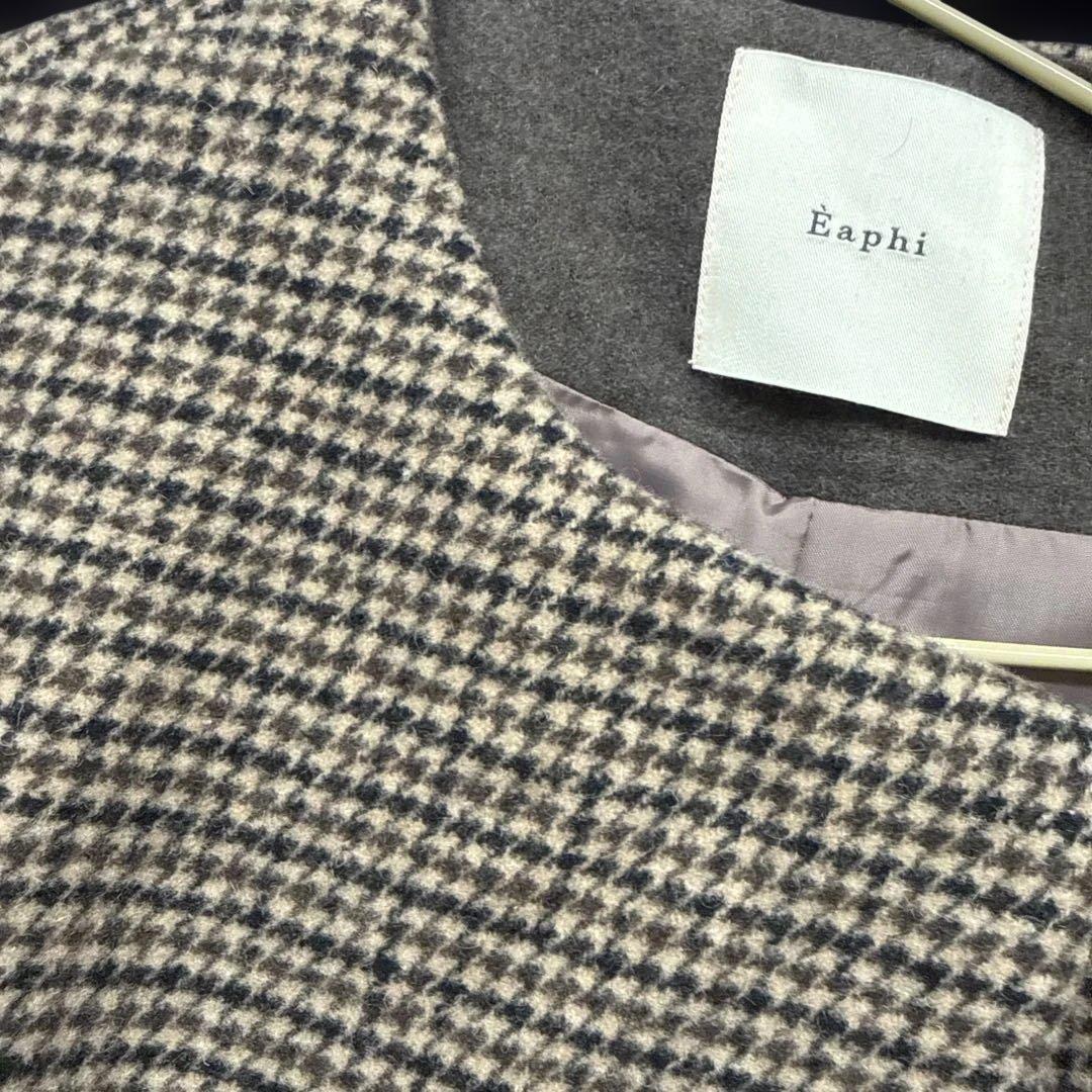【翌日発送可能】Eaphi no collarチェックコート　エフィ