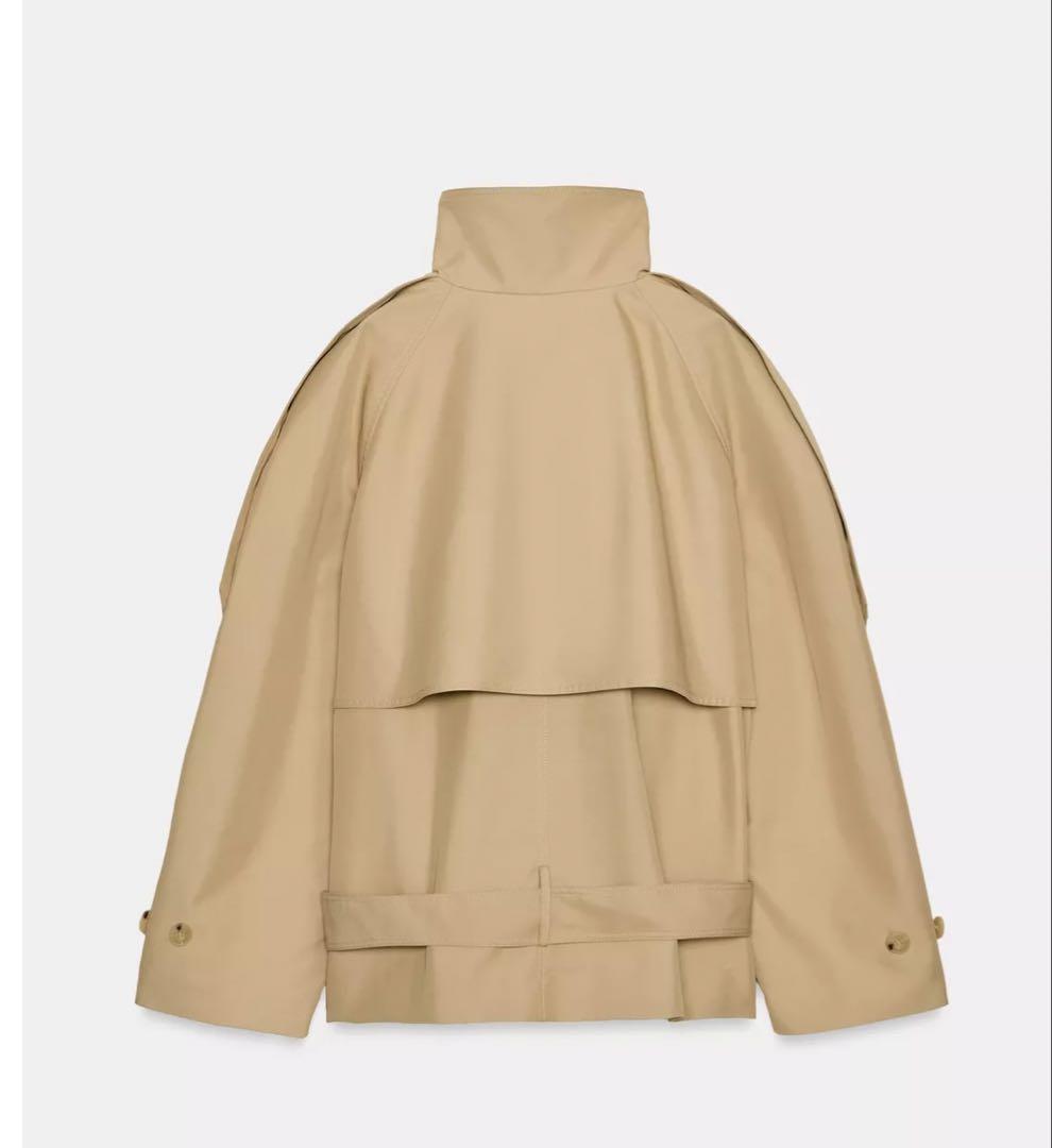 ZARA ショート丈ハイネックトレンチコート S