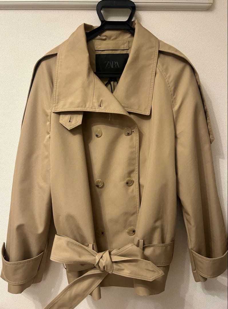 ZARA ショート丈ハイネックトレンチコート S