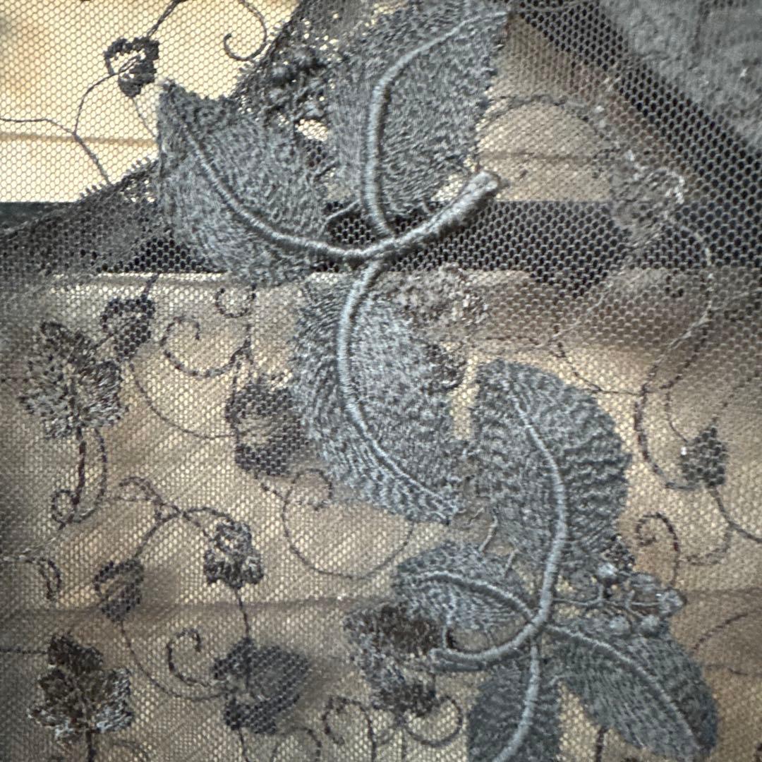 ノンノンドール ☆ 総レース花柄刺繍 立体薔薇モチーフ 七分袖カーディガン