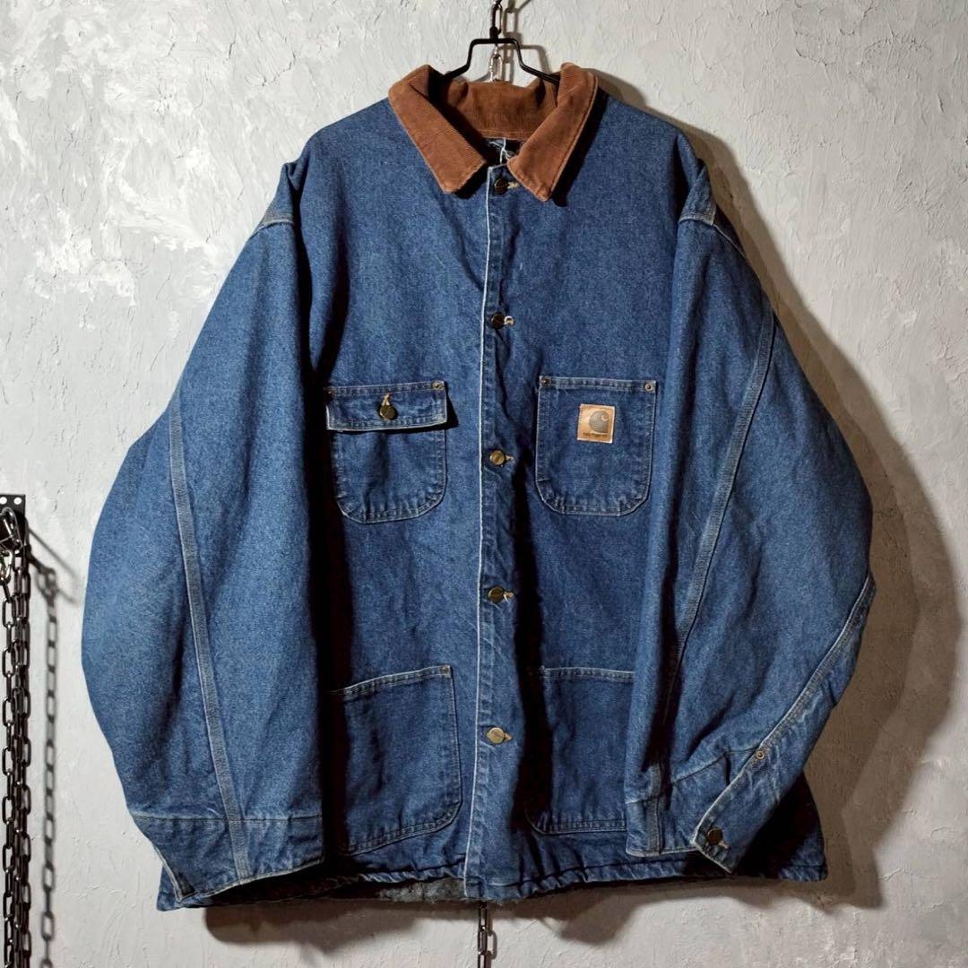 カーハート　ミシガンチョアコート　デニム　カバーオール　ワークジャケット　3XL