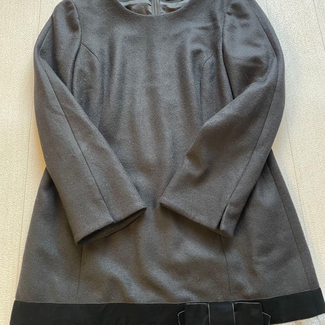M'S GRACY ベロアリボン×フラワーモチーフ七分袖ワンピース　40