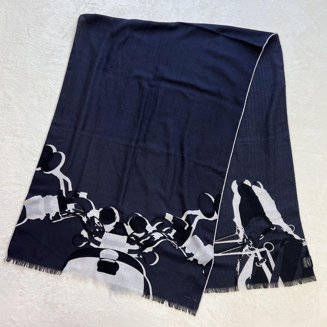 エルメス HERMES レクタングル ストール カシミヤ シルク　ブラック