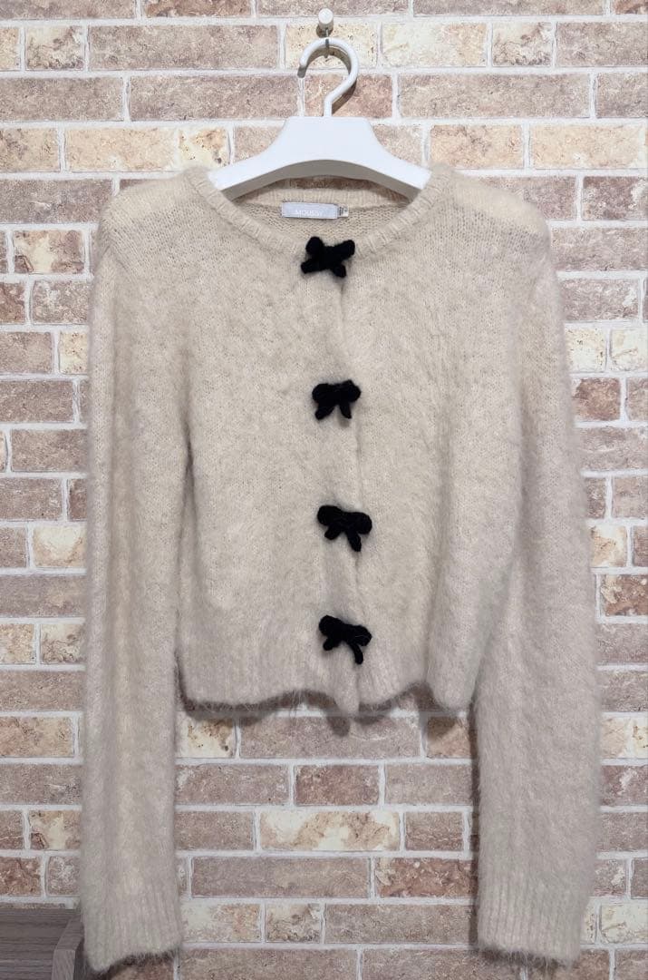 MOUSSY FRONT RIBBON カーディガン