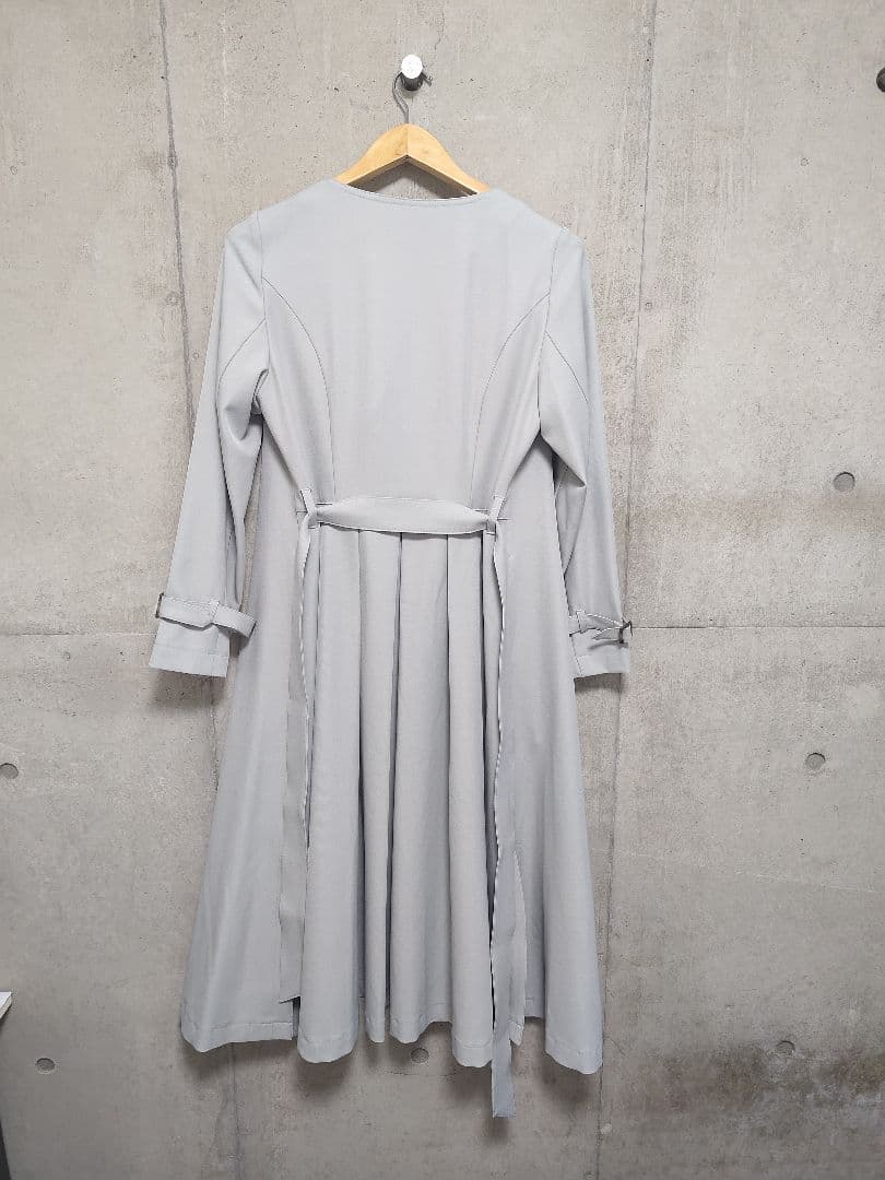 overE/ 2wayノーカラートレンチコート26SS：アイスグレー / 90
