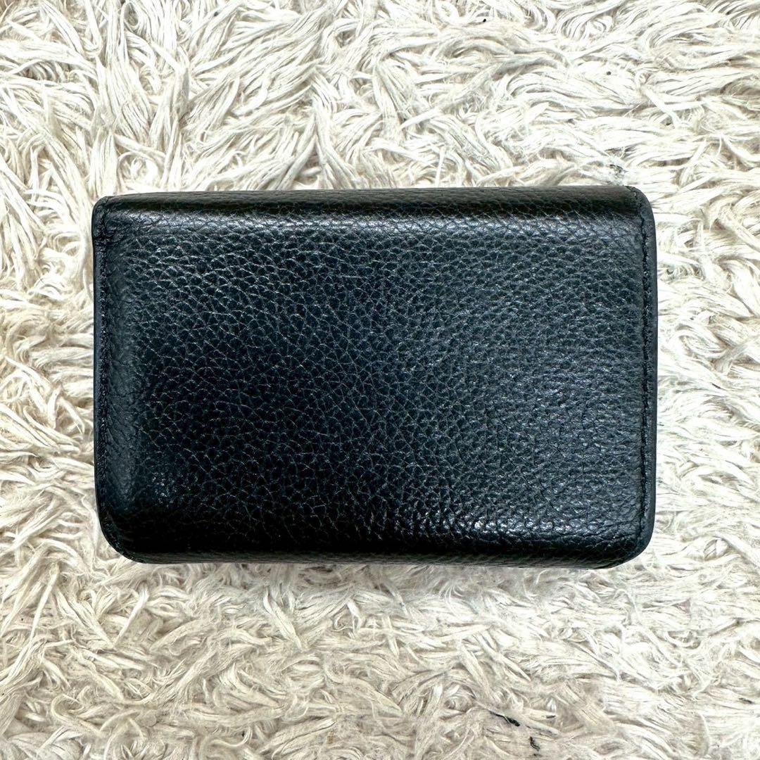 【美品】バレンシアガ 三つ折財布 ブラック エブリデイ カーフスキン