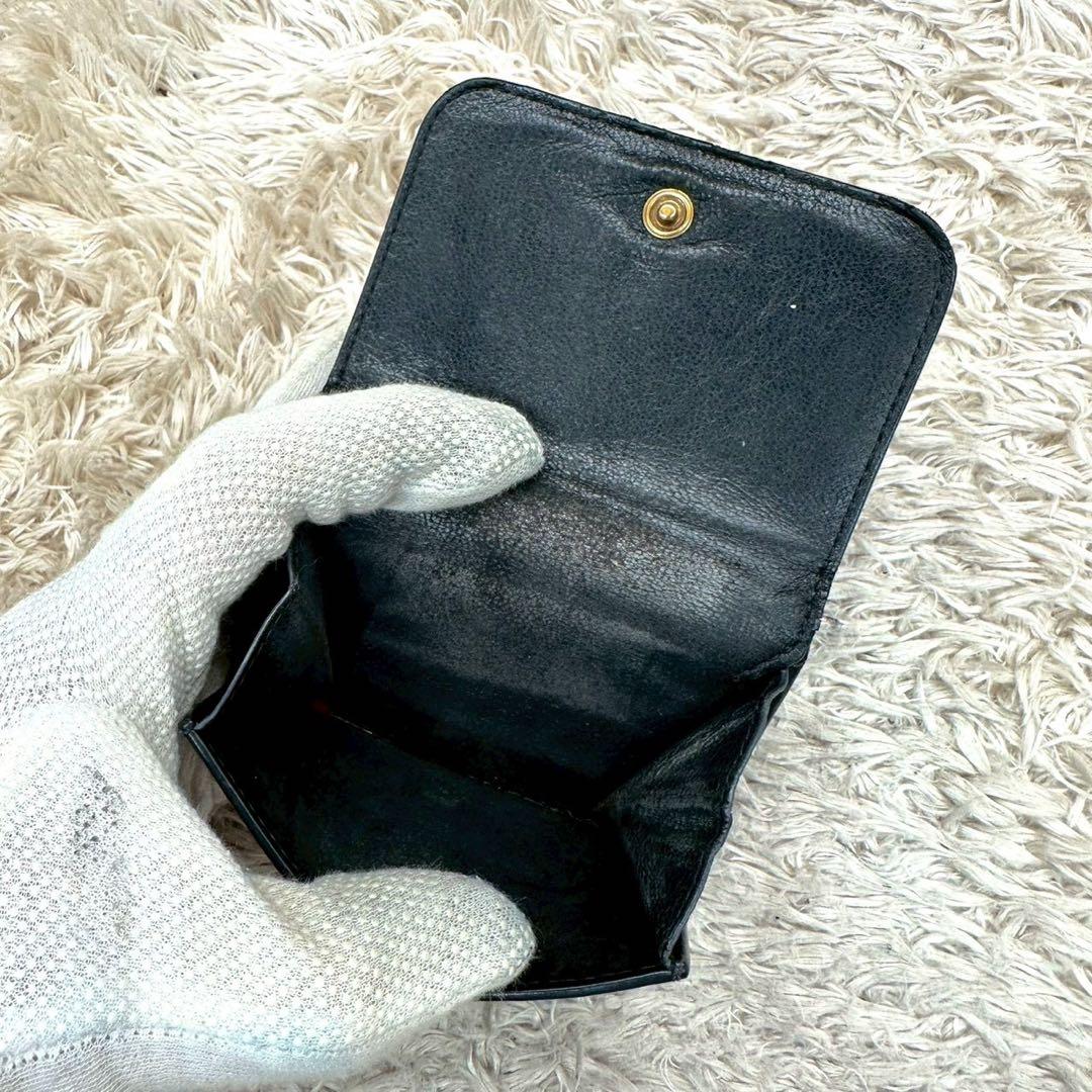 【美品】バレンシアガ 三つ折財布 ブラック エブリデイ カーフスキン