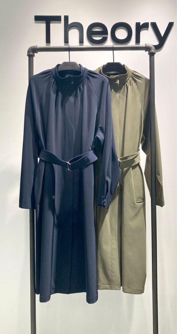 21SS セオリー スタンドカラーコート RUCHED TRENCH