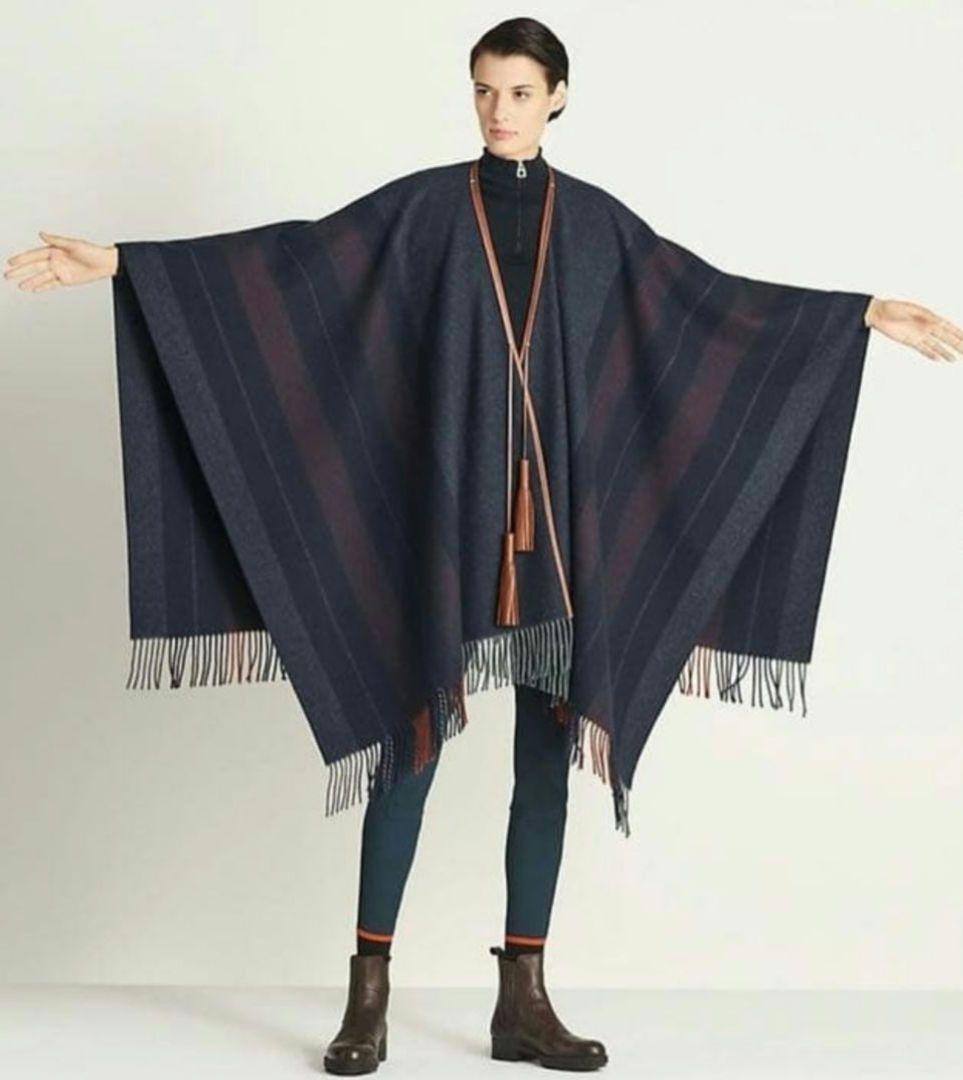 HERMES ショール 　ポンチョコート　☆ロカバール