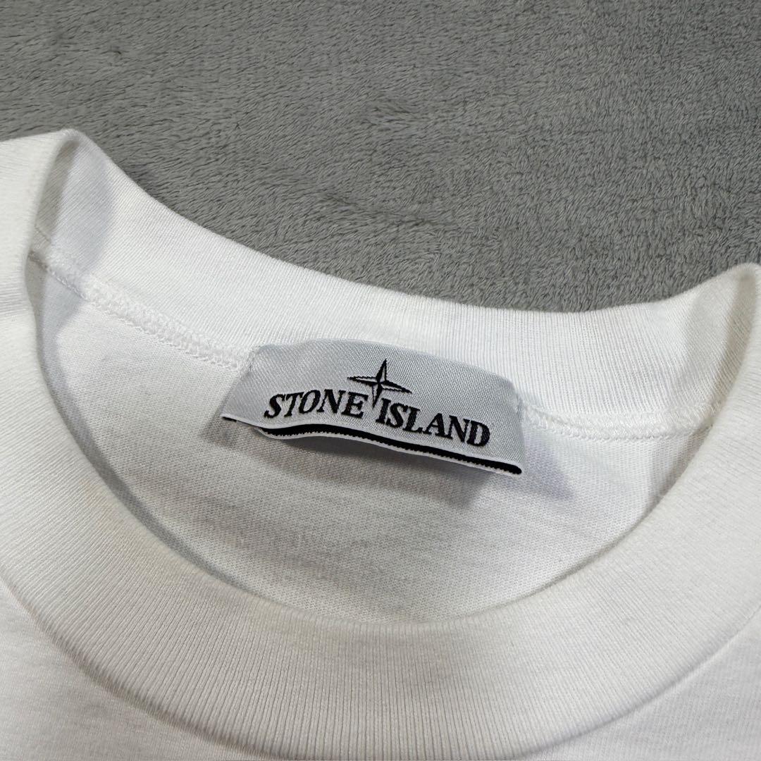 ストーンアイランド　長袖Tシャツ　ロンT ホワイト　Lサイズ