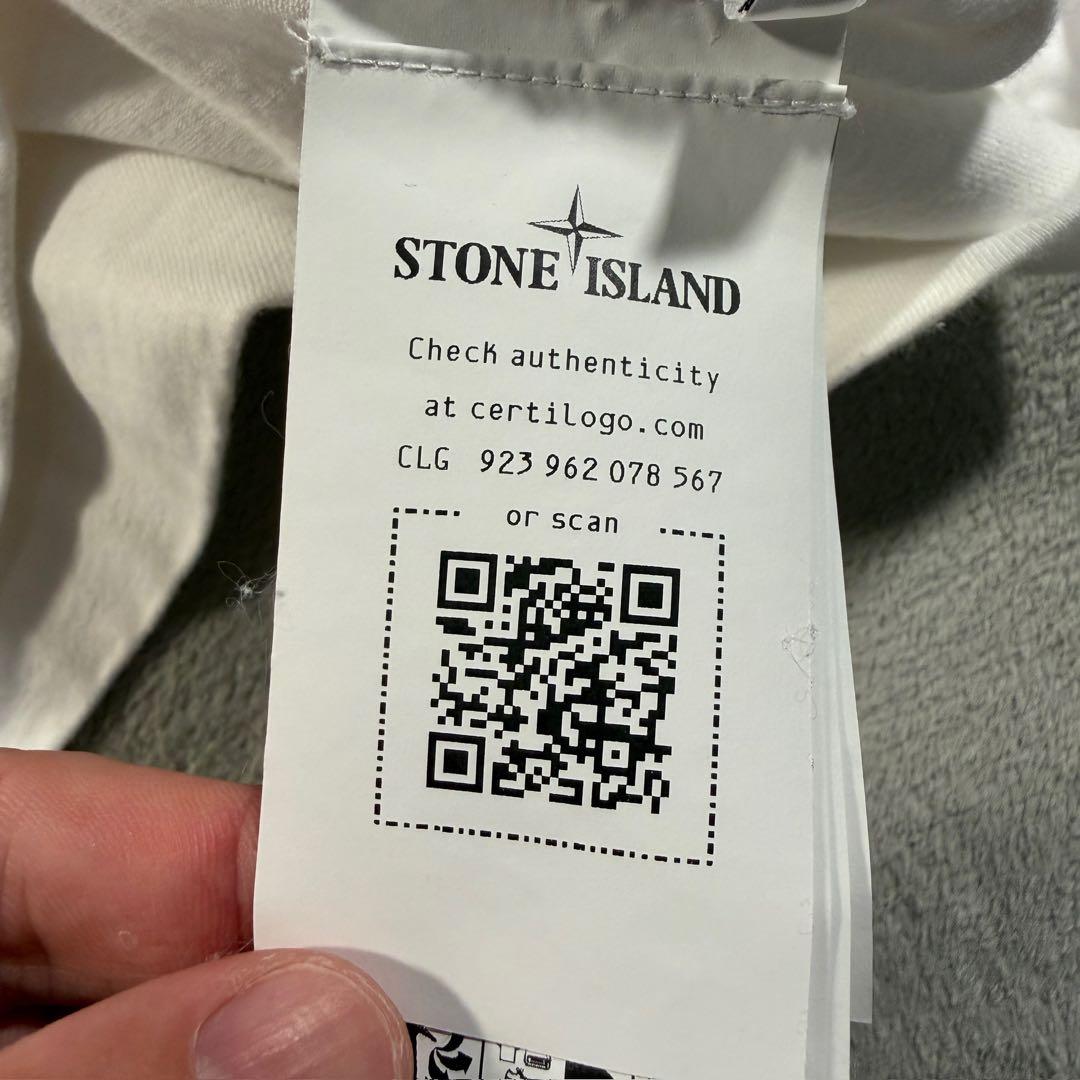 ストーンアイランド　長袖Tシャツ　ロンT ホワイト　Lサイズ