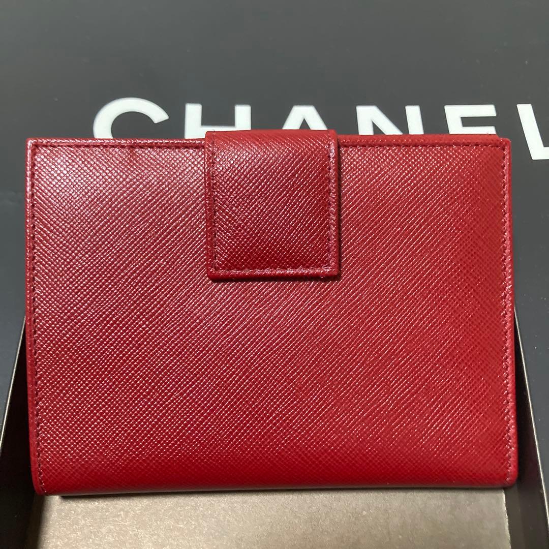 超美品✨プラダ　サフィアーノ　PRADA レッド 二つ折り財布