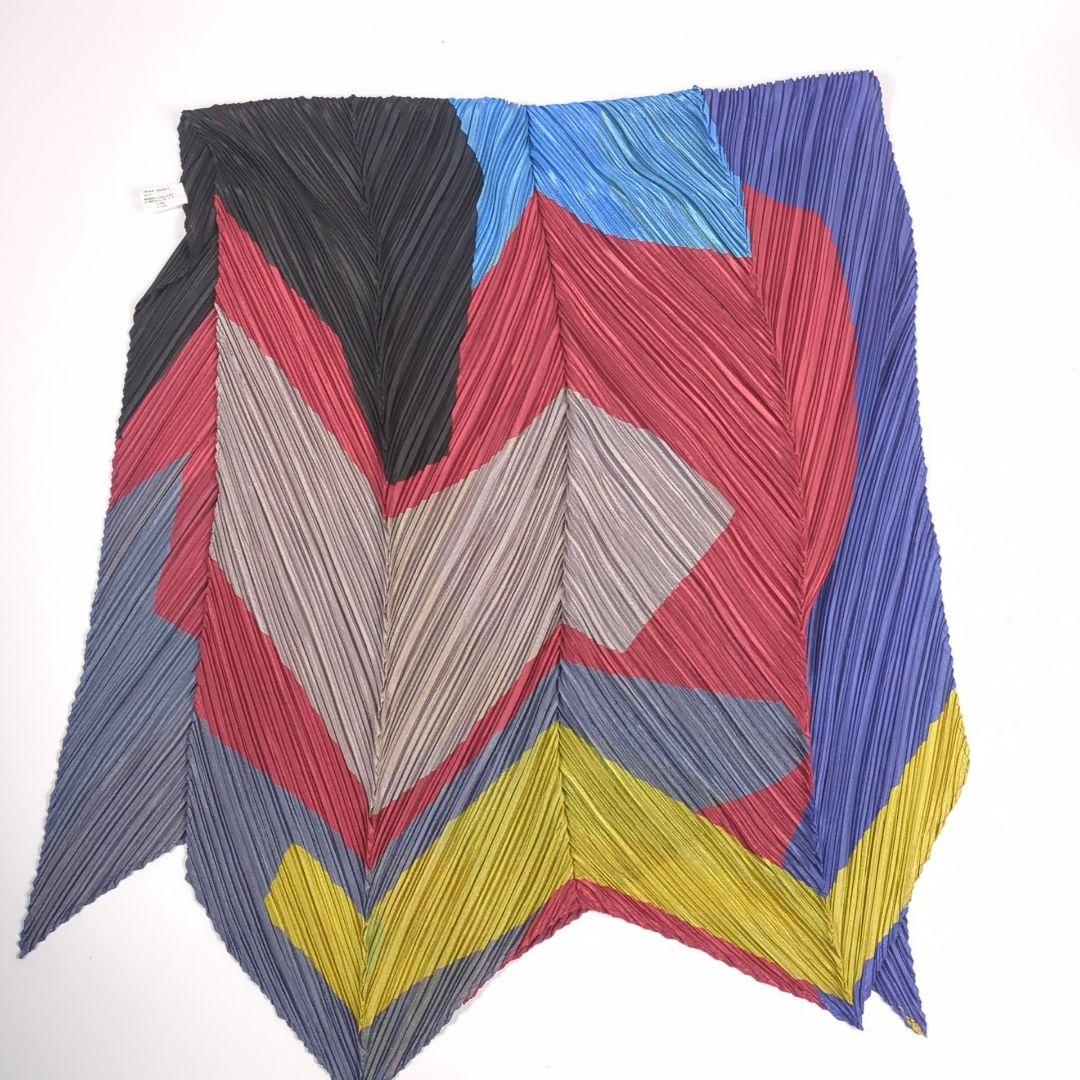 PLEATS PLEASE イッセイミヤケ 多色ストライプ 大判ストール 美品