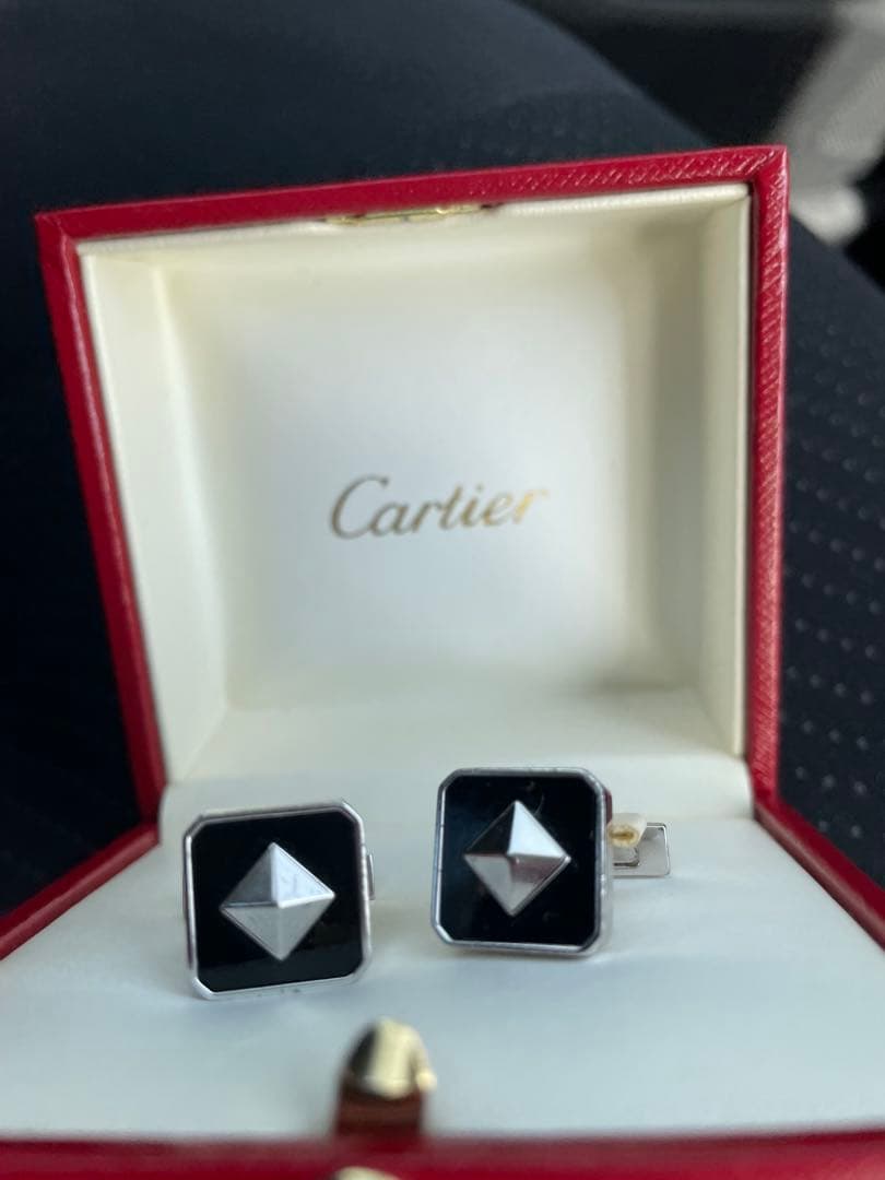 Cartier カフリンクス シルバー 黒