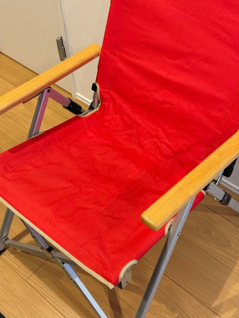 【希少品 廃盤カラーColemanレイチェア】 リクライニングチェア_レッド_