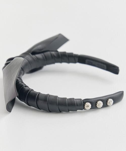 新品 TOGA TOO トーガトゥー レザーリボン カチューシャ ヘッドバンド