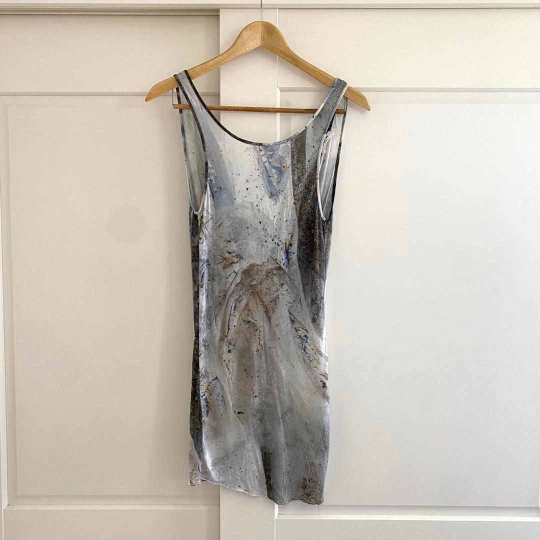 HELMUT LANG バックドレープ タンク アートプリント Y2K 美品