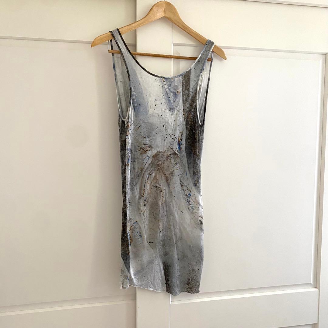 HELMUT LANG バックドレープ タンク アートプリント Y2K 美品