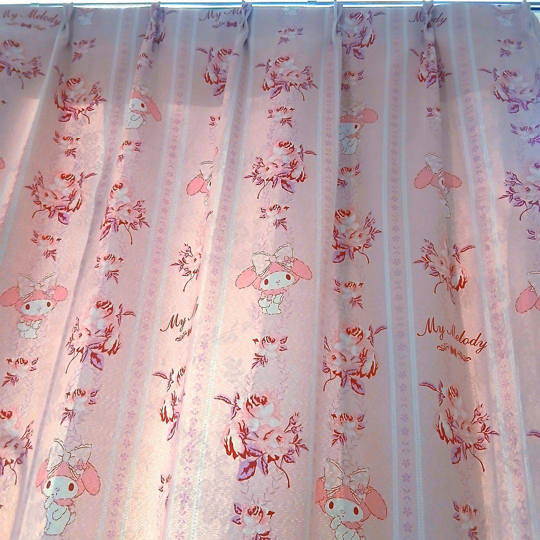 マイメロディ 1級遮光カーテン 2枚セット 100cm×192cm ピンク