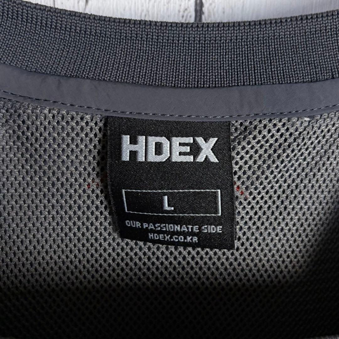 【美品・Lサイズ】エイチデックス HDEX 刺繍ロゴ入りナイロンTシャツ グレー