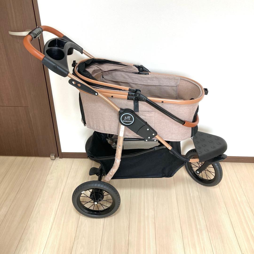 美品　SKISOPGO ペットバギー 3輪タイプ ペットカート カップ付き