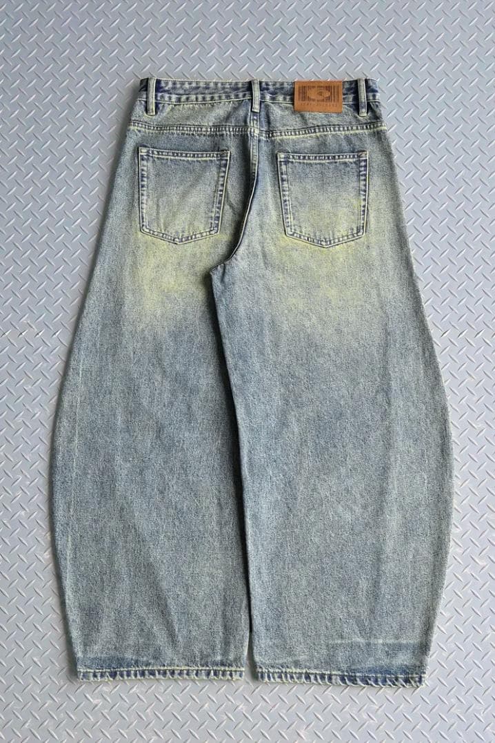 【SALE】L2090ウォッシュドステッチバルーンデニムM（lightgreen