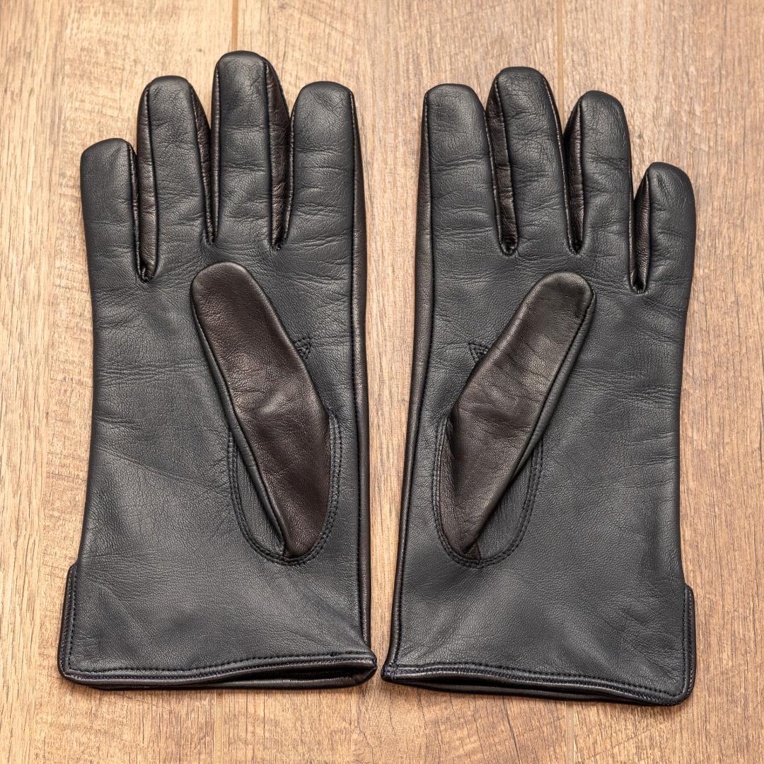 イタリア製 美品 BARNEYS NEWYORKレザーグローブ 手袋 黒 紺