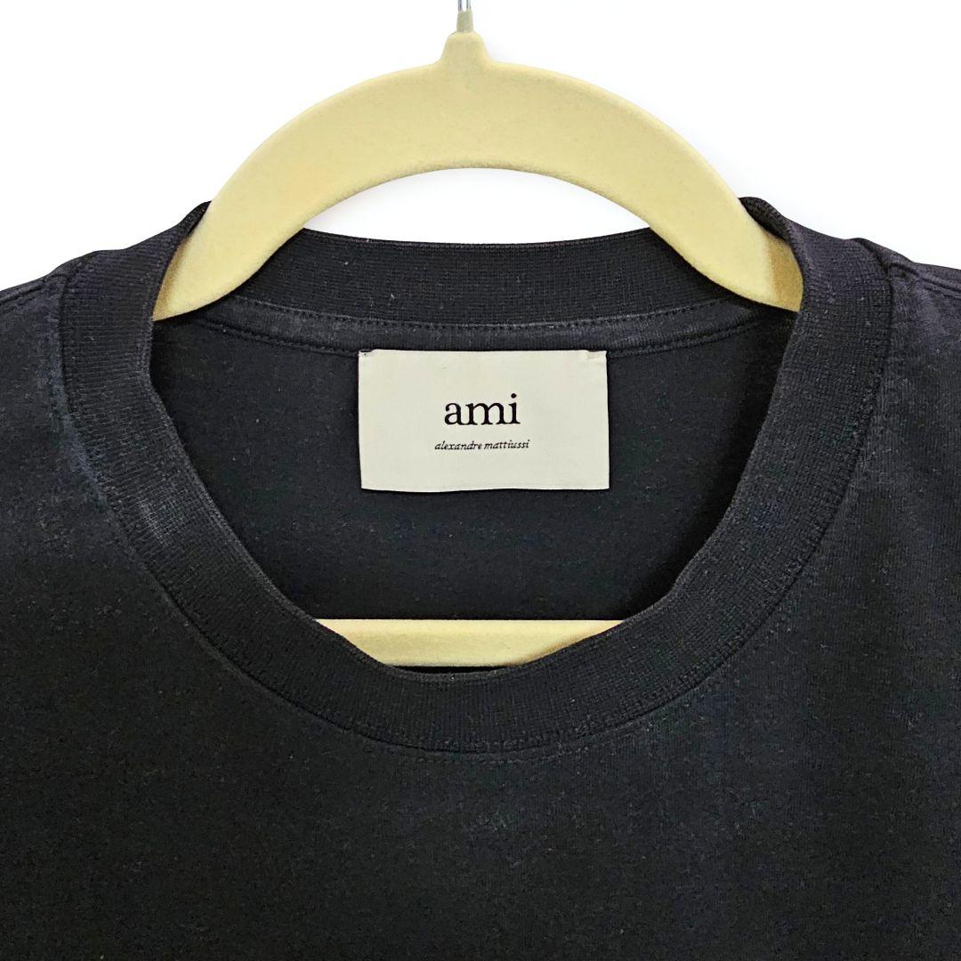 AMI PARIS アミパリス ハートロゴ Tシャツ 黒