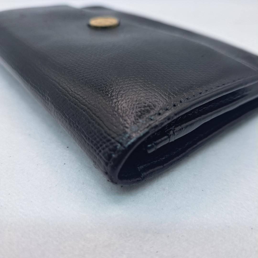 訳あり・美品　CHANEL　ココボタン　コンパクト折り財布　ブラック　財布