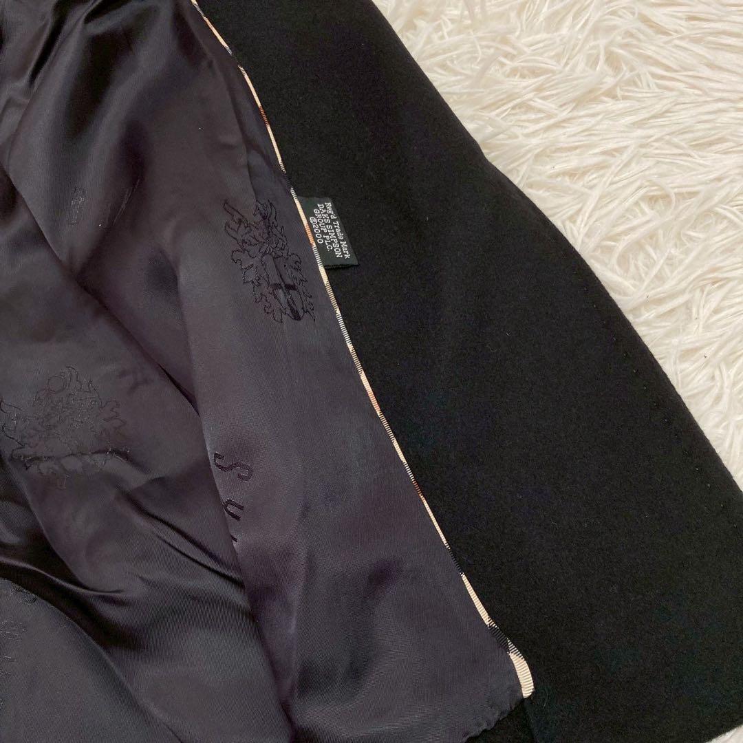 《美品》 DAKS ウールコート ブラック 38 カシミア フォーマル