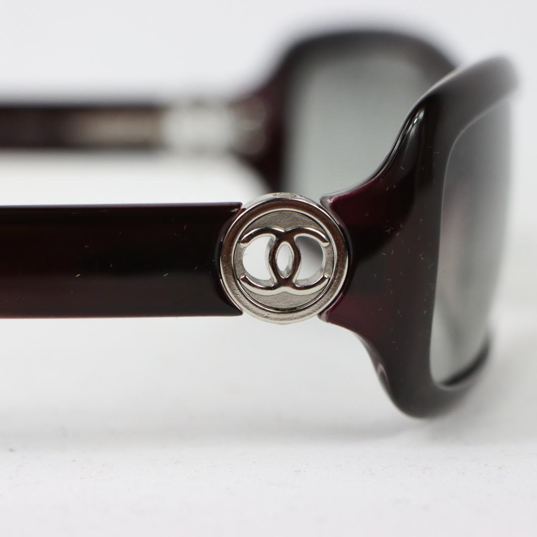 CHANEL ダークレッド サングラス ケース付き