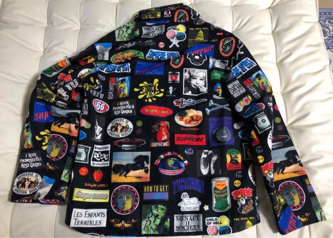 伊*ニ様 supreme ステッカーロゴ　ナイロンジャケット、パンツセット