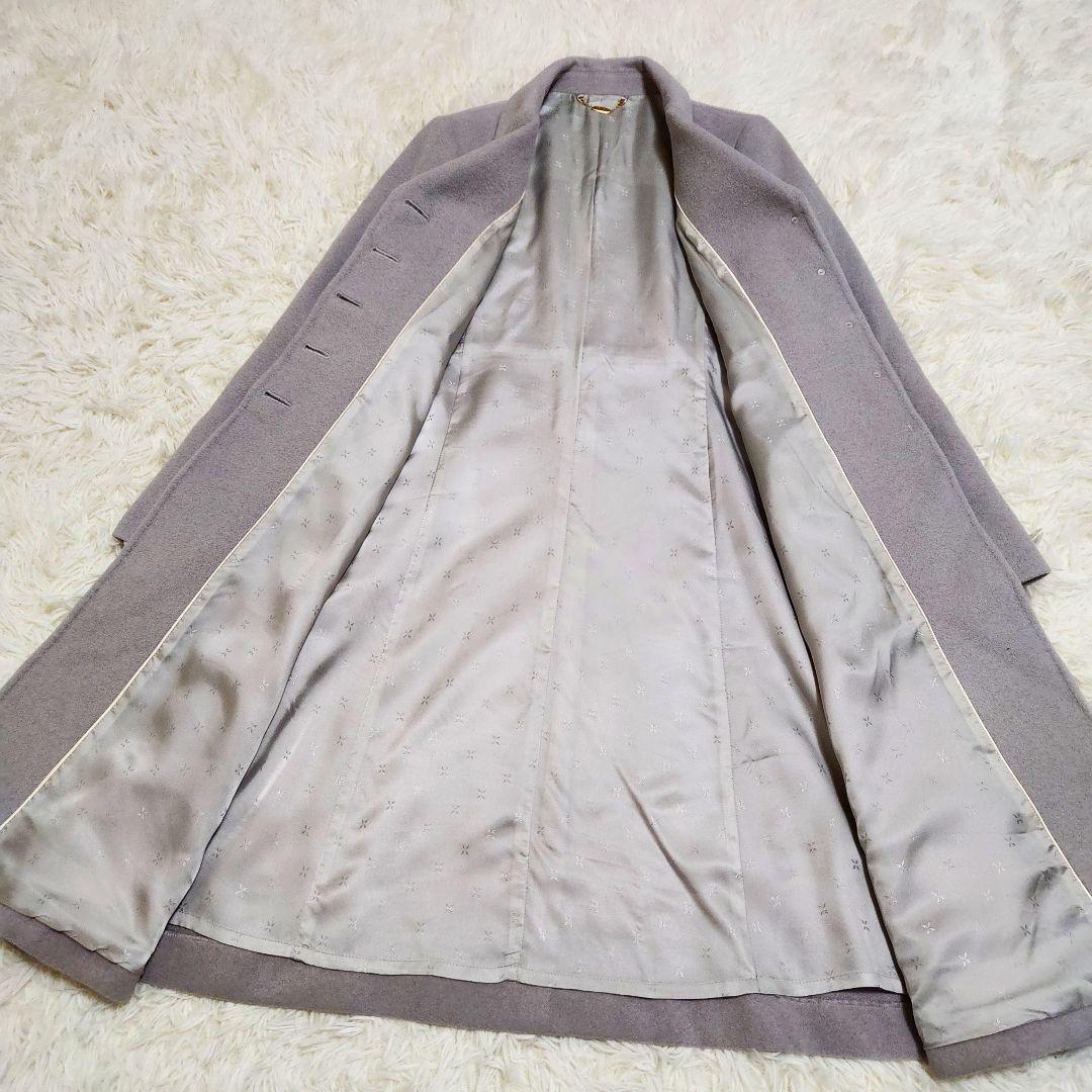 【美品】SCAPA アンゴラ混 日本製 くるみボタン Aライン ロングコート