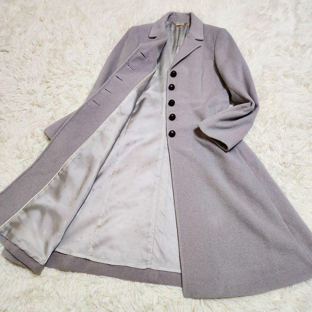 【美品】SCAPA アンゴラ混 日本製 くるみボタン Aライン ロングコート